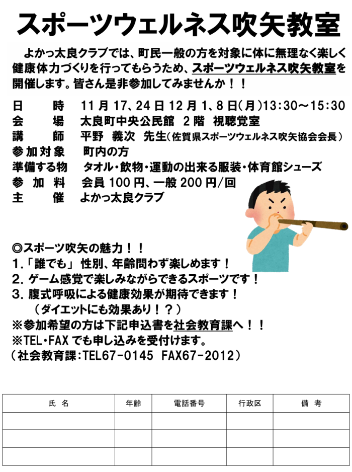 スポーツウェルネス吹矢教室