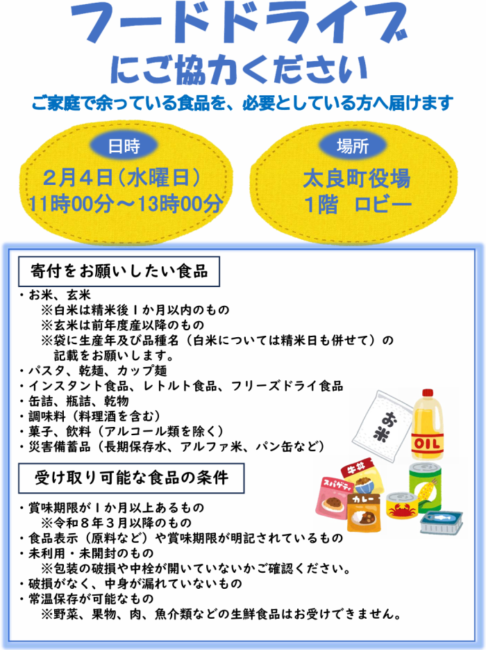 フードドライブにご協力ください